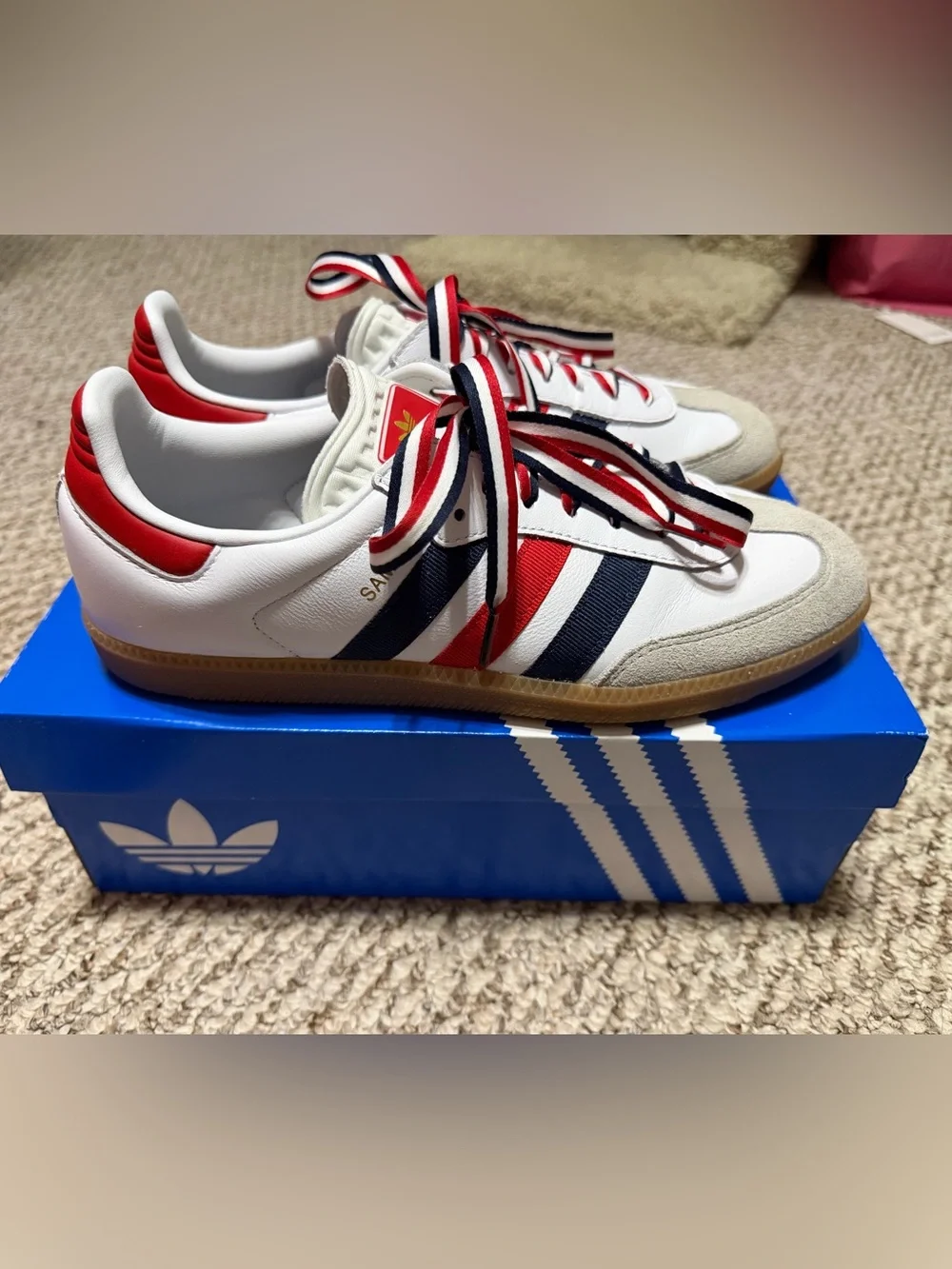 Adidas USA FIFA World Cup 26 White Navy Red Samba Sneakers W10 or M9-EUC